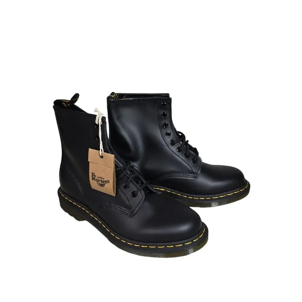 Dr. Martens 1460 Black Smooth Leather Combat Boots Mens 8 Womens 9 NEW